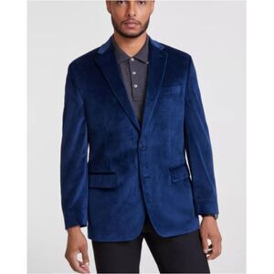 Alfani Blazer Men's Size 36R Blue Velvet Two Button Formal Tailored NWT Party